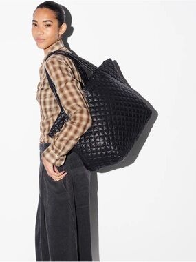 MZ WALLACE Quilted Black Oversized Tote Bag